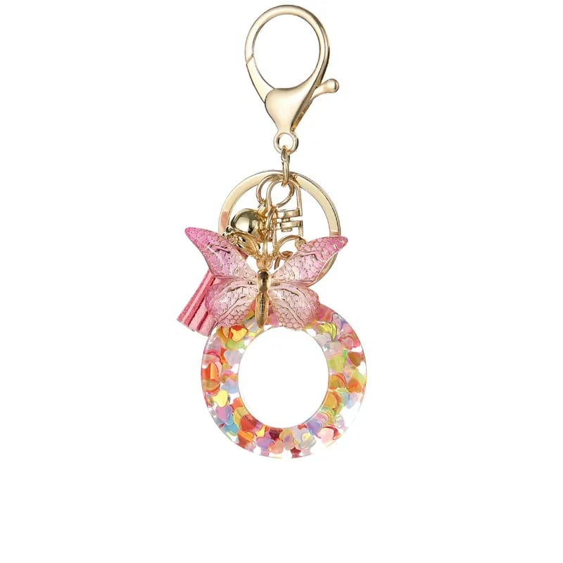 🔥Butterfly Letter Keychain Tassel Design Vibrant Durable Lightweight Gift
