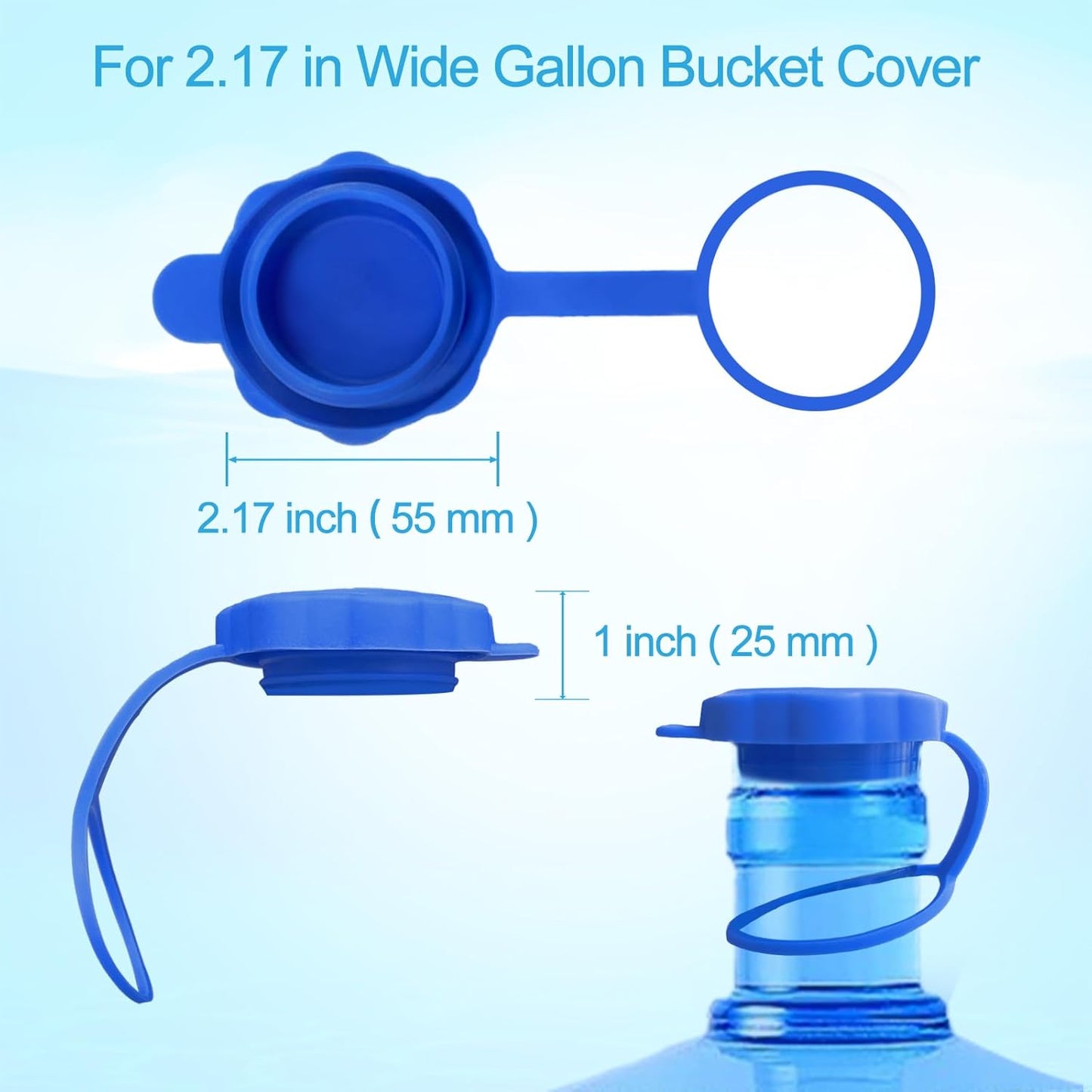 🔥Hot Sale 48% OFF🔥5 PCS 3 & 5 Gallon Water Jug Cap, Upgrade Reusable Replacement Caps, Non Spill Lids for 55mm Water Bottle