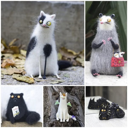 🔥Last Day: BUY 3 GET 1 FREE🎄🎁Wool Felt Familiars – Quirky Handmade Companions🐱