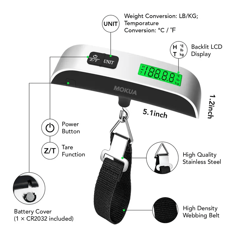 🧳 Portable Digital Luggage Scale – Avoid Overweight Fees & Travel Smart! ⚖️✈️ Accurate, Compact & Easy!