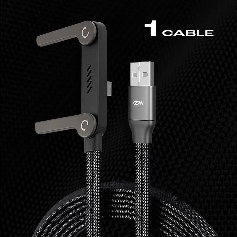 🔥 Last Chance: 49% Off Year-End Sale🔥 2-in-1 Invisible Holder Charger Cable – 240W Fast Charging Cord with Built-In Phone Stand