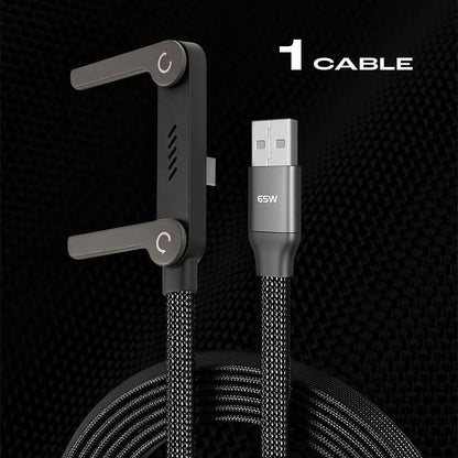 🔥 Last Chance: 49% Off Year-End Sale🔥 2-in-1 Invisible Holder Charger Cable – 240W Fast Charging Cord with Built-In Phone Stand