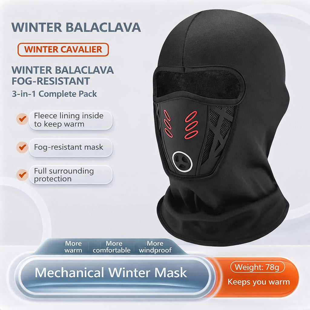 🔥Warm as a blanket🔥Ski balaclava, winter windproof and warm face mask, 3D design, breathable bandana.