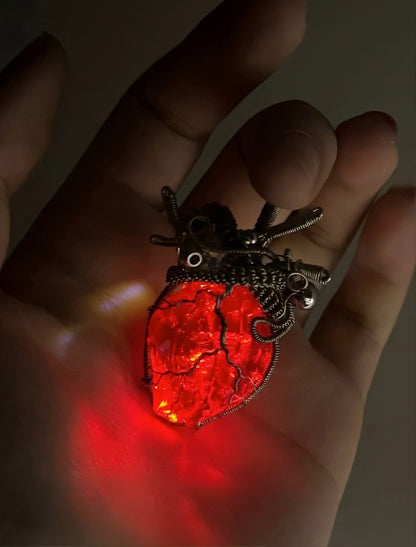 ✨New "Heartbeat" Statement Piece — Breathing Handmade Crystal Heart Necklace🫀