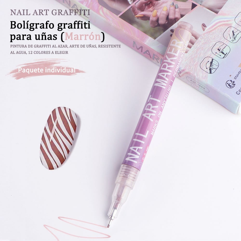 🎨Set of 12 colorful nail art markers🌈