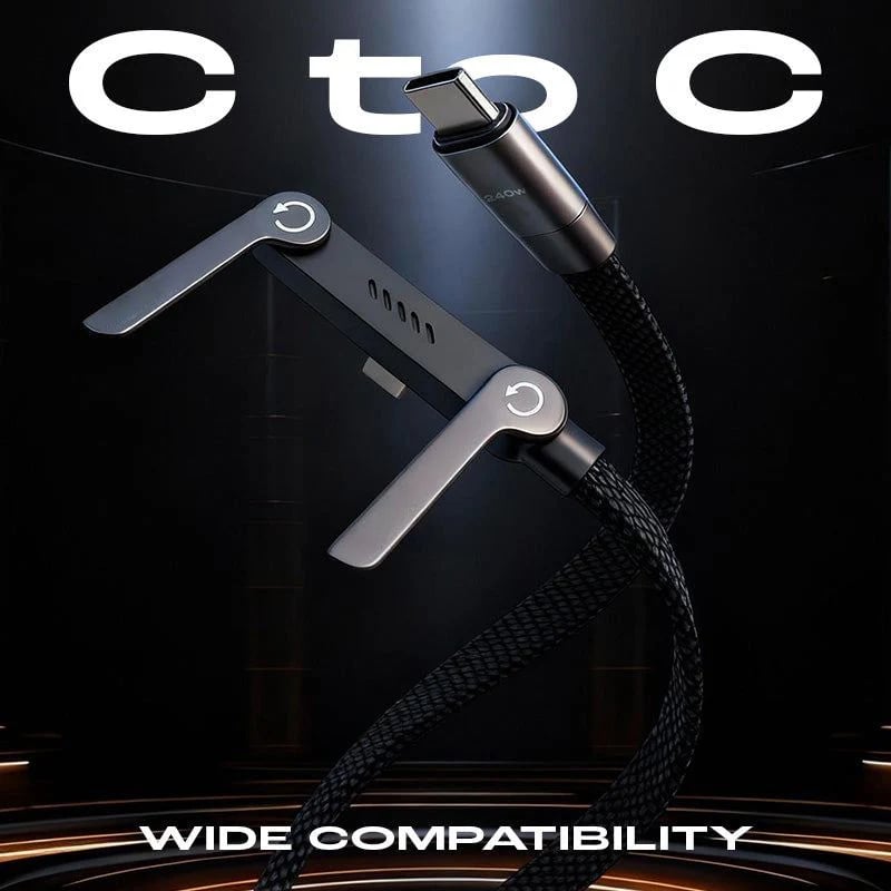 🔥 Last Chance: 49% Off Year-End Sale🔥 2-in-1 Invisible Holder Charger Cable – 240W Fast Charging Cord with Built-In Phone Stand