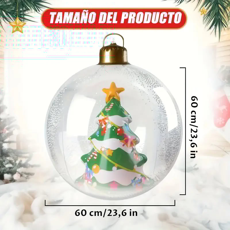 🎄24-inch Light-Up Christmas Ball, Outdoor Decoration with LED Lights