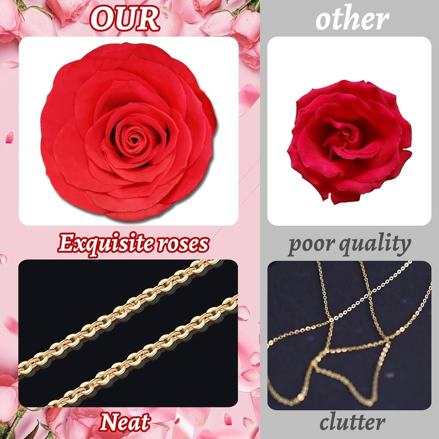 Cute Teddy Bear with Preserved Rose--Necklace📿+Eternal Rose🌹+Teddy Bear🧸