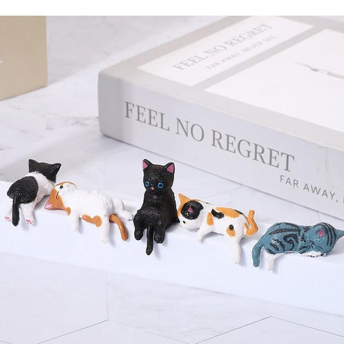 🔥Last Day 50% OFF - 5-Piece Mini Resin Cat Figurines - Cute Cartoon Desk Decor