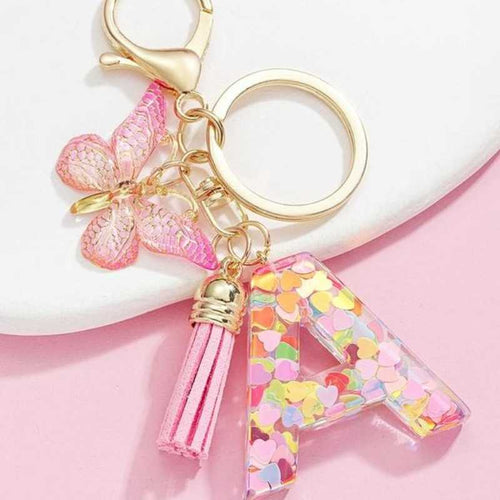 🔥Butterfly Letter Keychain Tassel Design Vibrant Durable Lightweight Gift