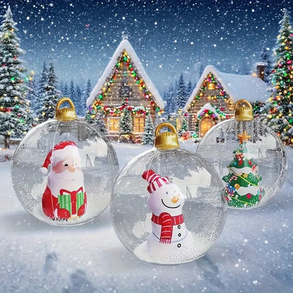 🎄24-inch Light-Up Christmas Ball, Outdoor Decoration with LED Lights