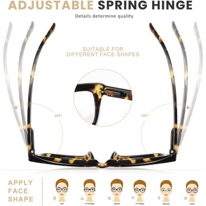 ✨👓3 Pack Tortoiseshell Reading Glasses – Blue Light Blocking Oversized Square Readers