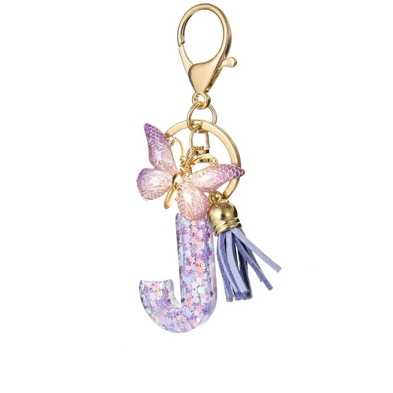 🔥Butterfly Letter Keychain Tassel Design Vibrant Durable Lightweight Gift