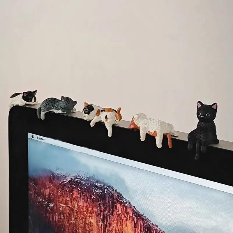 🔥Last Day 50% OFF - 5-Piece Mini Resin Cat Figurines - Cute Cartoon Desk Decor