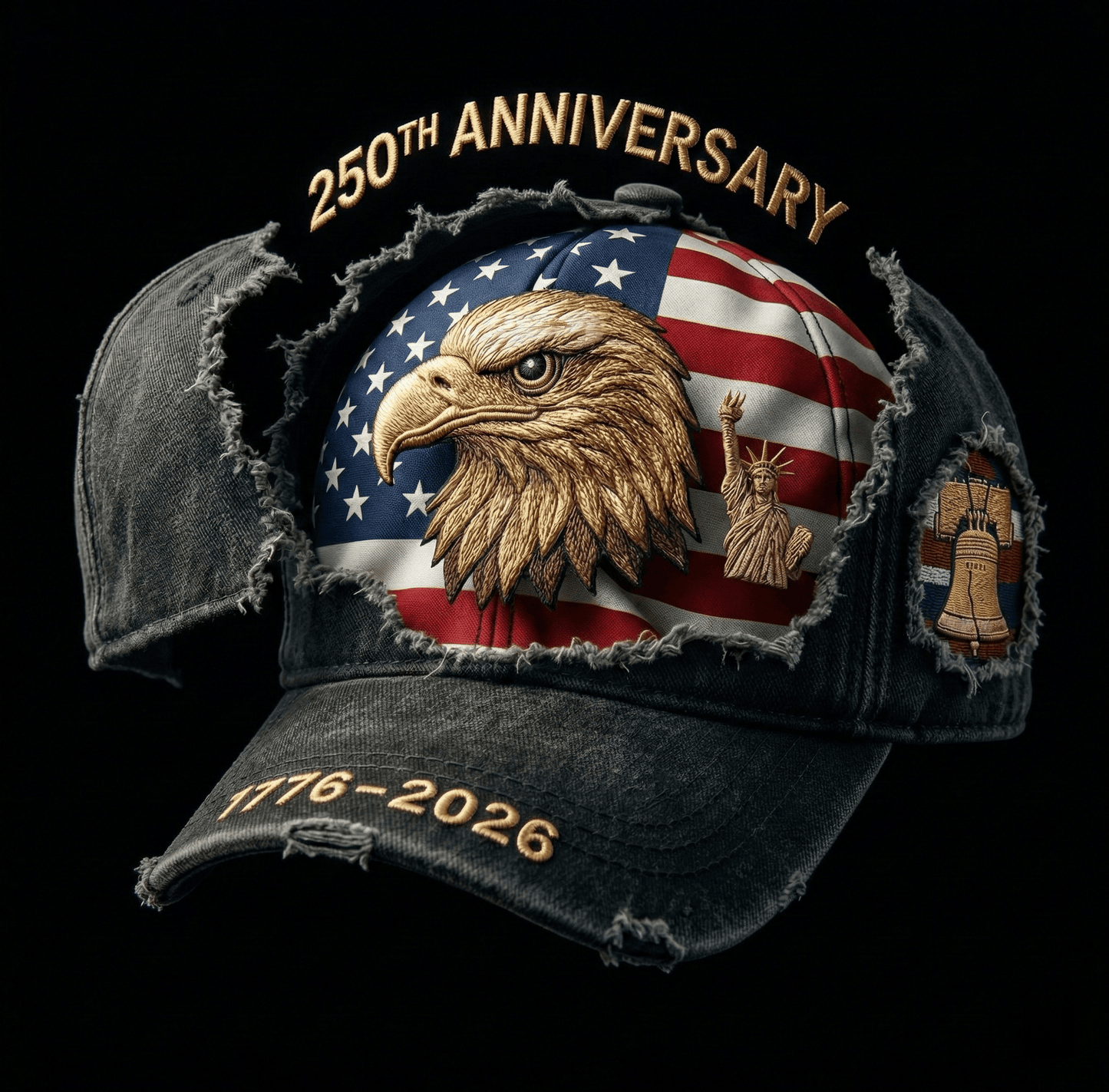 America 250 Cap 🇺🇸 – 💥Heavyweight Washed Canvas Patriotic Hat、Limited Collector's Edition