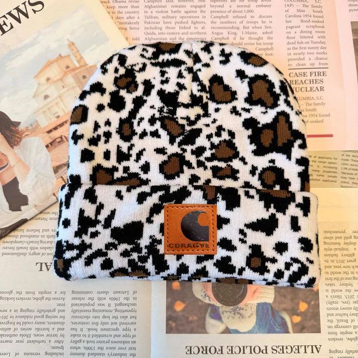 Classic Cow Print Beanie Perfect Blend of Comfort Warmth and Trendiness for Every Occasion