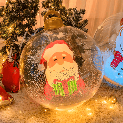 🎄24-inch Light-Up Christmas Ball, Outdoor Decoration with LED Lights