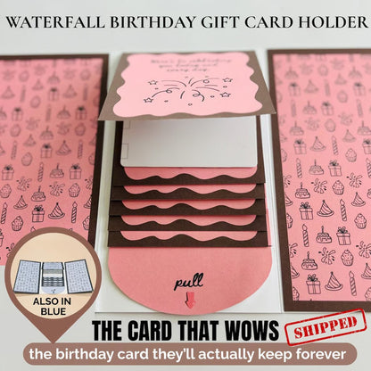 🎁LAST DAY 50% OFF - 🎂✨Handmade Waterfall Birthday Gift Card Booklet