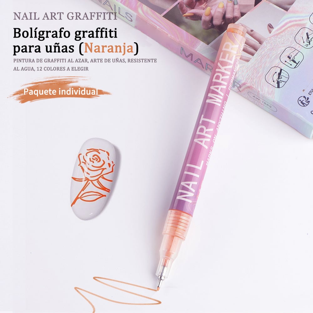 🎨Set of 12 colorful nail art markers🌈