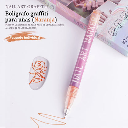 🎨Set of 12 colorful nail art markers🌈