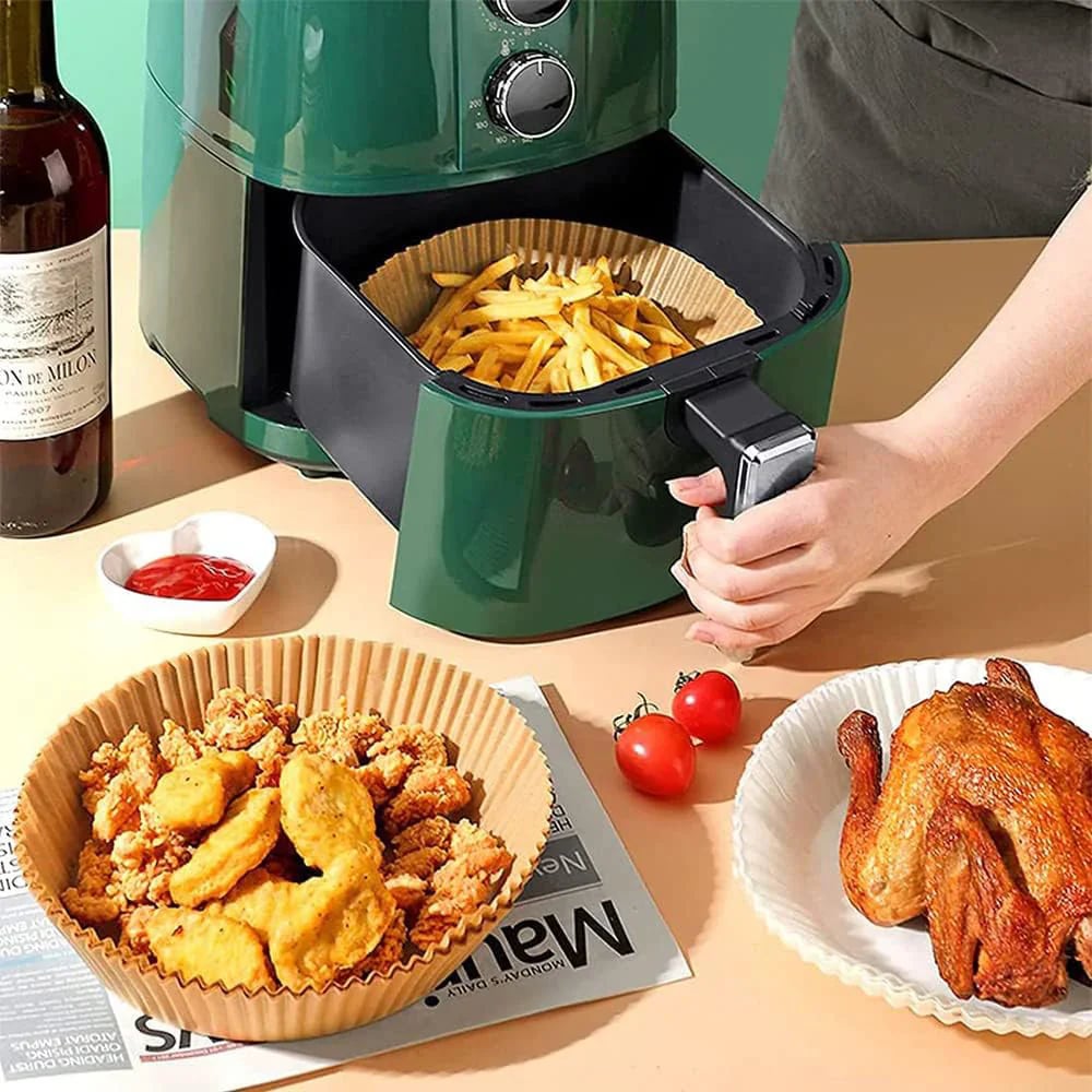 🔥 LAST DAY 49% OFF - ✨100 Pcs Air Fryer Paper Liners, Air Fryer Liners Disposable for Microwave🍟✨