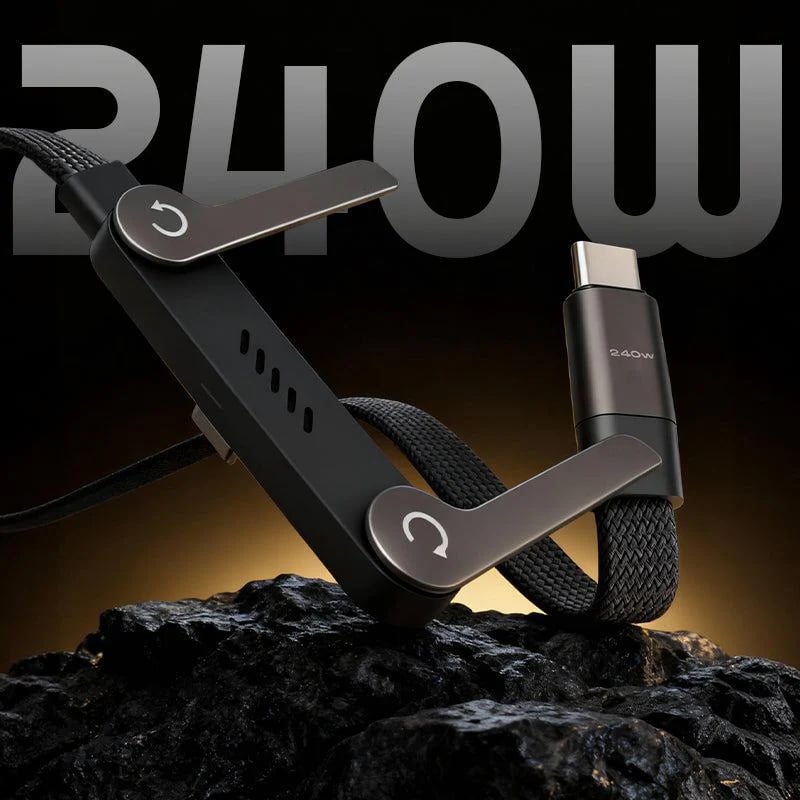 🔥 Last Chance: 49% Off Year-End Sale🔥 2-in-1 Invisible Holder Charger Cable – 240W Fast Charging Cord with Built-In Phone Stand