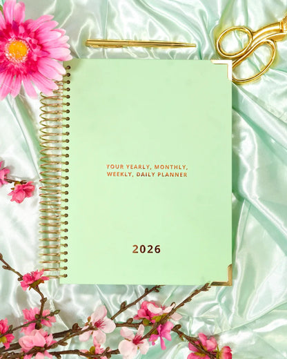📅✍️2026 Daily Planner with Hourly Schedule - All-in-One Yearly, Monthly & Weekly Organizer(✨Hardcover)