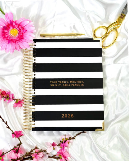 📅✍️2026 Daily Planner with Hourly Schedule - All-in-One Yearly, Monthly & Weekly Organizer(✨Hardcover)