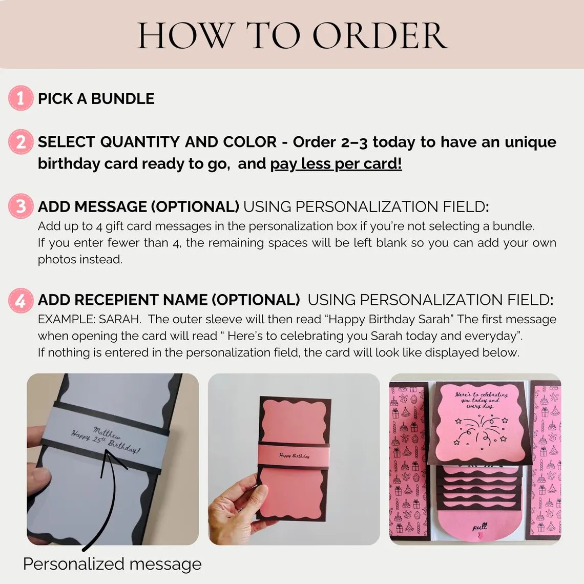 🎁LAST DAY 50% OFF - 🎂✨Handmade Waterfall Birthday Gift Card Booklet