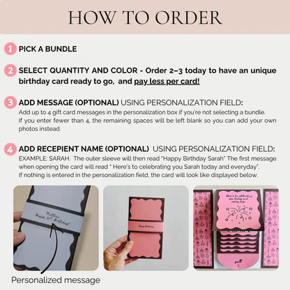 🎁LAST DAY 50% OFF - 🎂✨Handmade Waterfall Birthday Gift Card Booklet