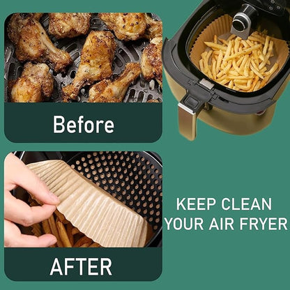 🔥 LAST DAY 49% OFF - ✨100 Pcs Air Fryer Paper Liners, Air Fryer Liners Disposable for Microwave🍟✨