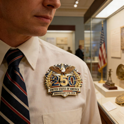 Commemorative 250th Anniversary Eagle Lapel Pin – Patriotic USA Enamel Badge for America’s Semiquincentennial🔥