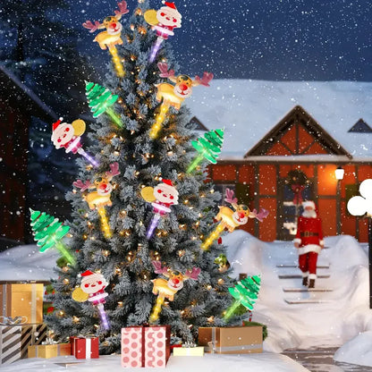 6PCS Solar Christmas Pathway Lights Christmas LED Stake Lights with Waterproof