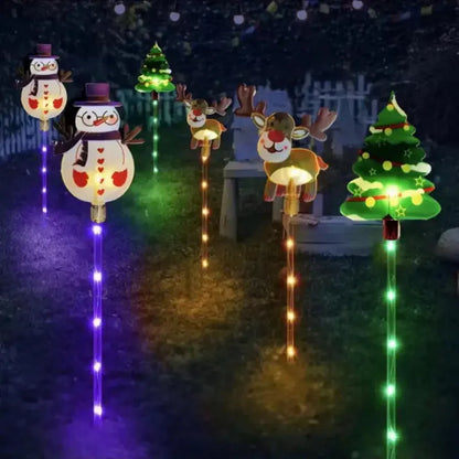 6PCS Solar Christmas Pathway Lights Christmas LED Stake Lights with Waterproof