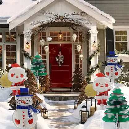 6PCS Solar Christmas Pathway Lights Christmas LED Stake Lights with Waterproof