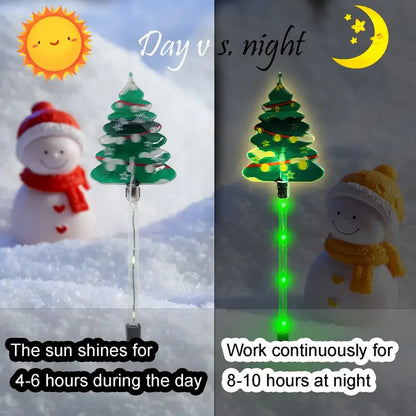 6PCS Solar Christmas Pathway Lights Christmas LED Stake Lights with Waterproof