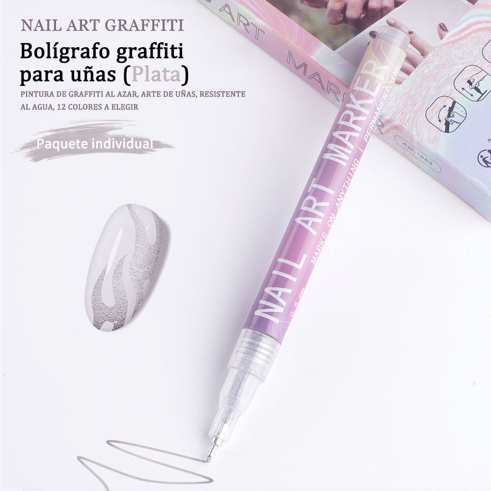 🎨Set of 12 colorful nail art markers🌈