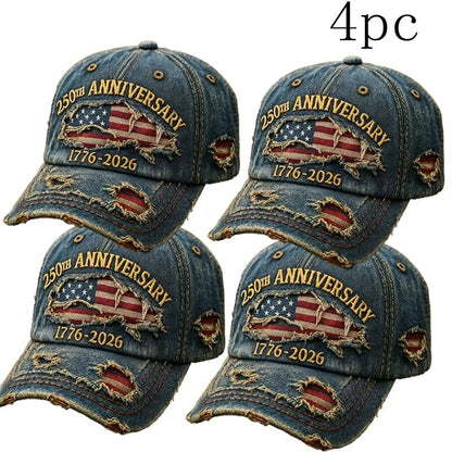 🔥 LAST DAY 49% OFF-🔥 250th Anniversary Commemorative 1776-2026 Ragged Cowboy American Flag Baseball Cap
