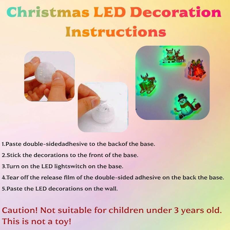 🎅Christmas 3D Glowing Wall Decals, Christmas Wall Decals🎄