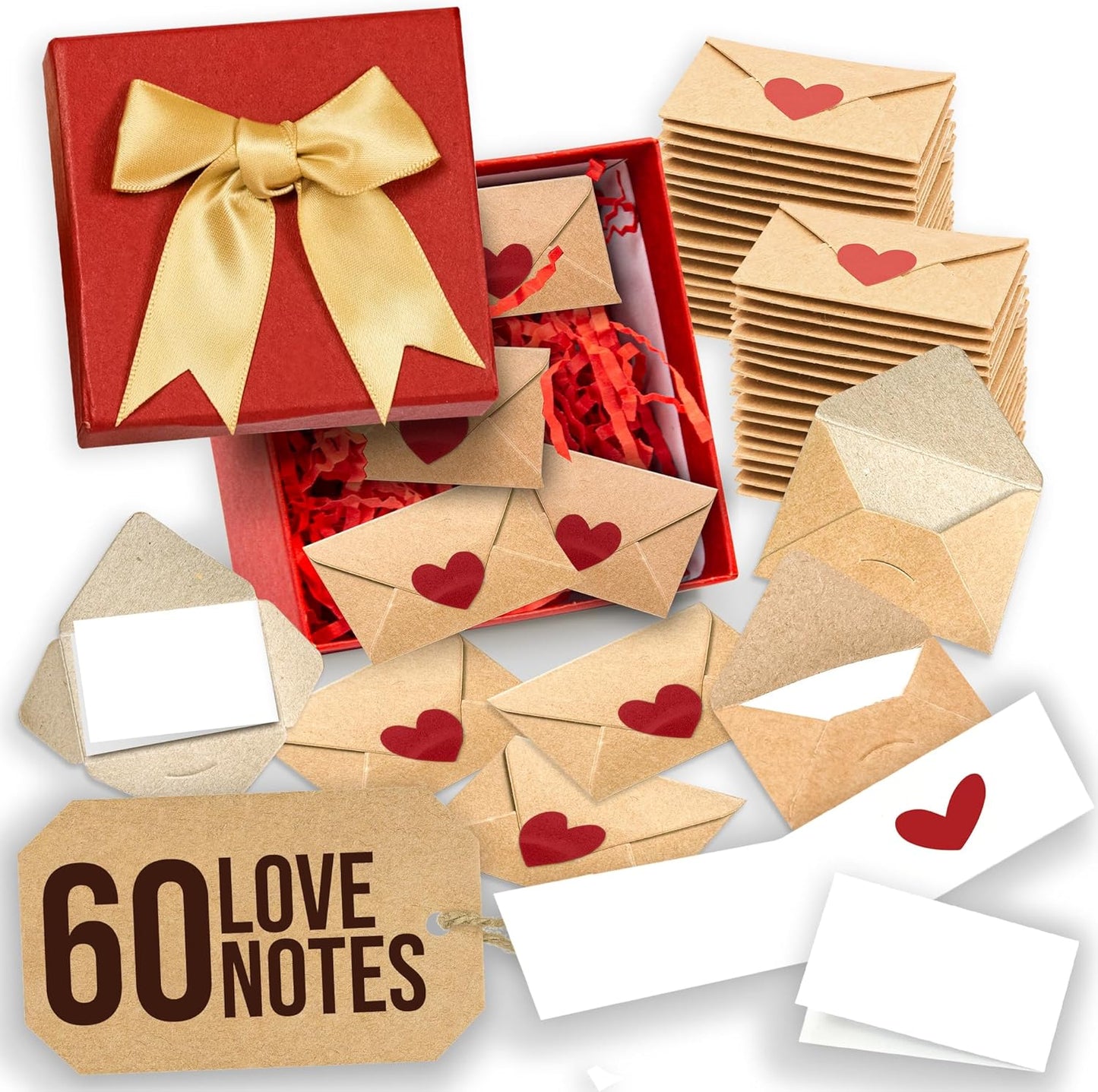 💌 Mini Love Notes Cards & Envelopes – 60-Piece Set