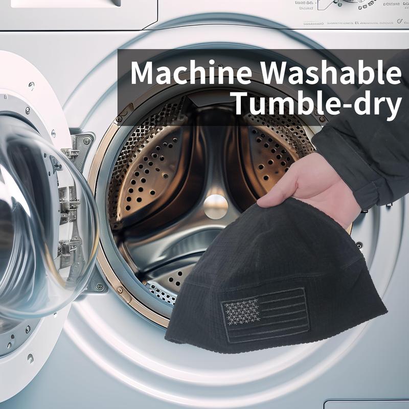 🔥American Flag Embroidery Waffle Watch Cap