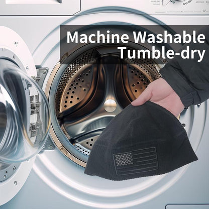 🔥American Flag Embroidery Waffle Watch Cap