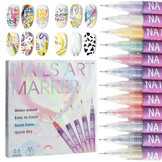 🎨Set of 12 colorful nail art markers🌈
