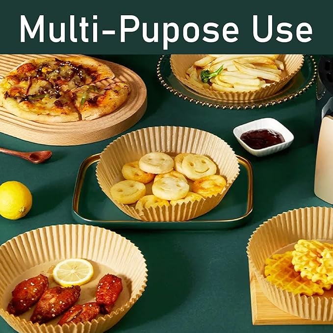 🔥 LAST DAY 49% OFF - ✨100 Pcs Air Fryer Paper Liners, Air Fryer Liners Disposable for Microwave🍟✨