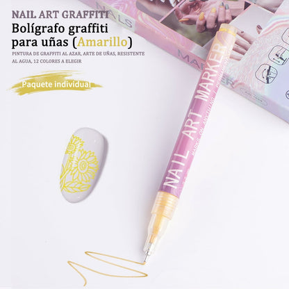 🎨Set of 12 colorful nail art markers🌈