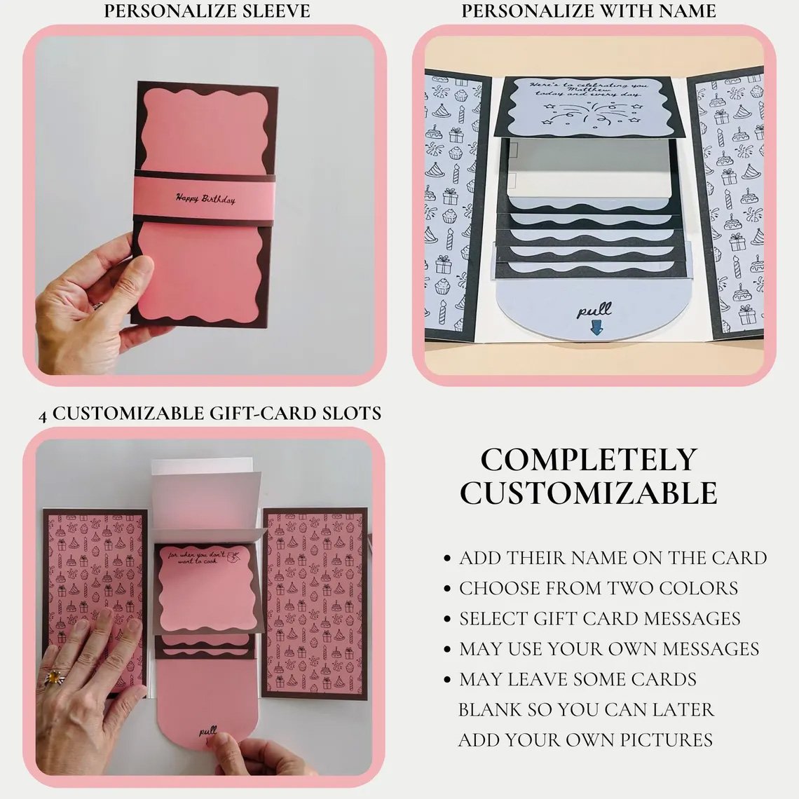 🎁LAST DAY 50% OFF - 🎂✨Handmade Waterfall Birthday Gift Card Booklet