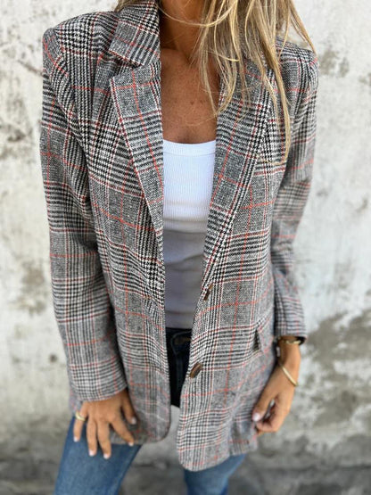 Casual checkered jacket with lapels