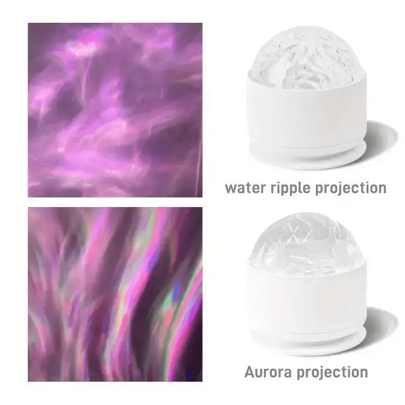 3D Water RippleProjector Light-16-Color Round Lamp withControl, Relaxation & Romantic Night Ambience