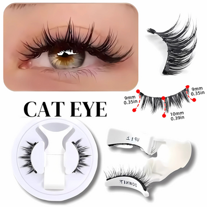 Magnetic Eyelashes Kit - Spiky Eyelash Clusters with Applicator Eyelash Curlers & Eyebrow Kit Glue-Free Waterproof Lightweight