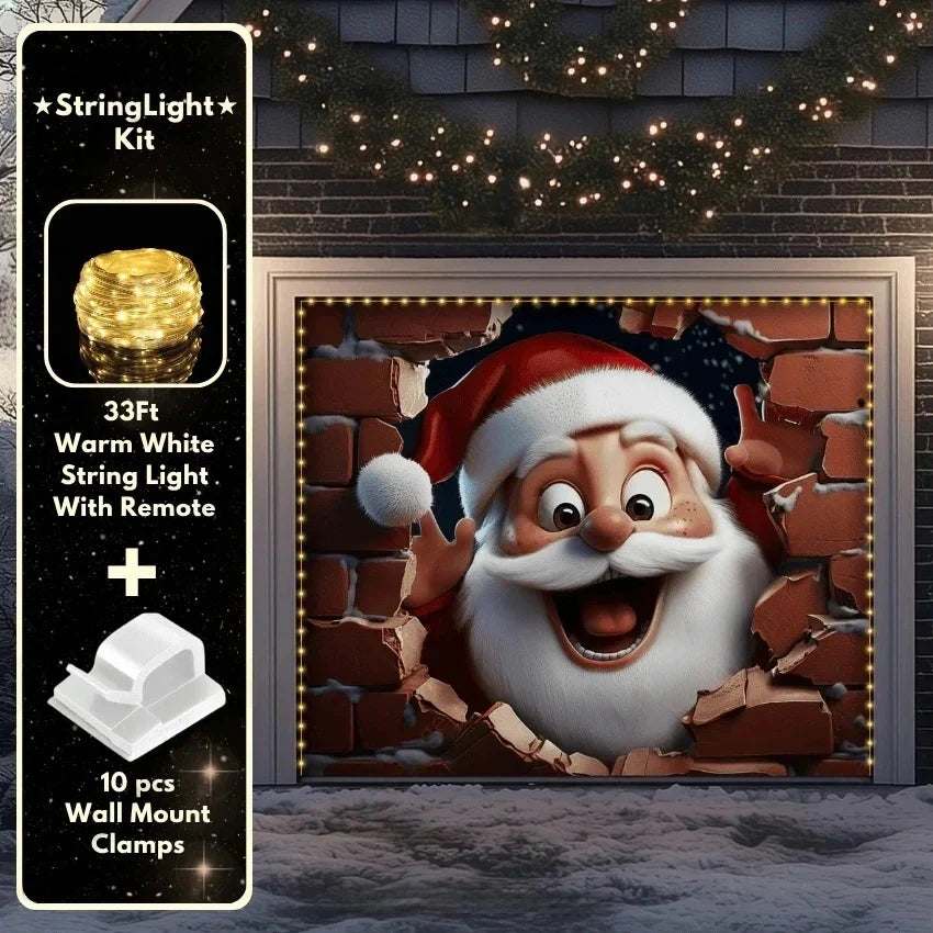 Santa's Surprise | Christmas Garage Door Cover